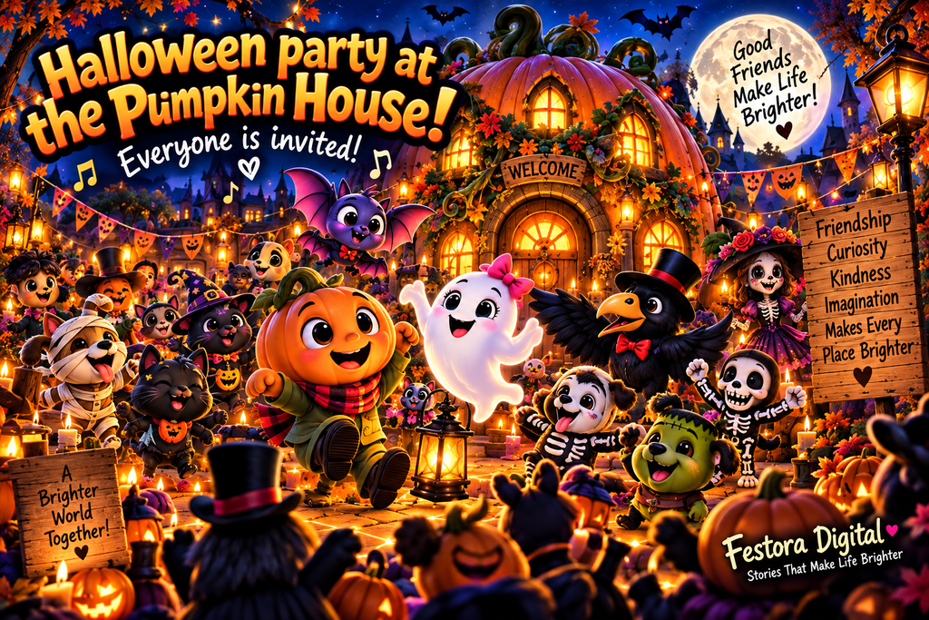 The Haunted Pumpkin House – Illustrated Halloween Storybook for Kids | Digital PDF