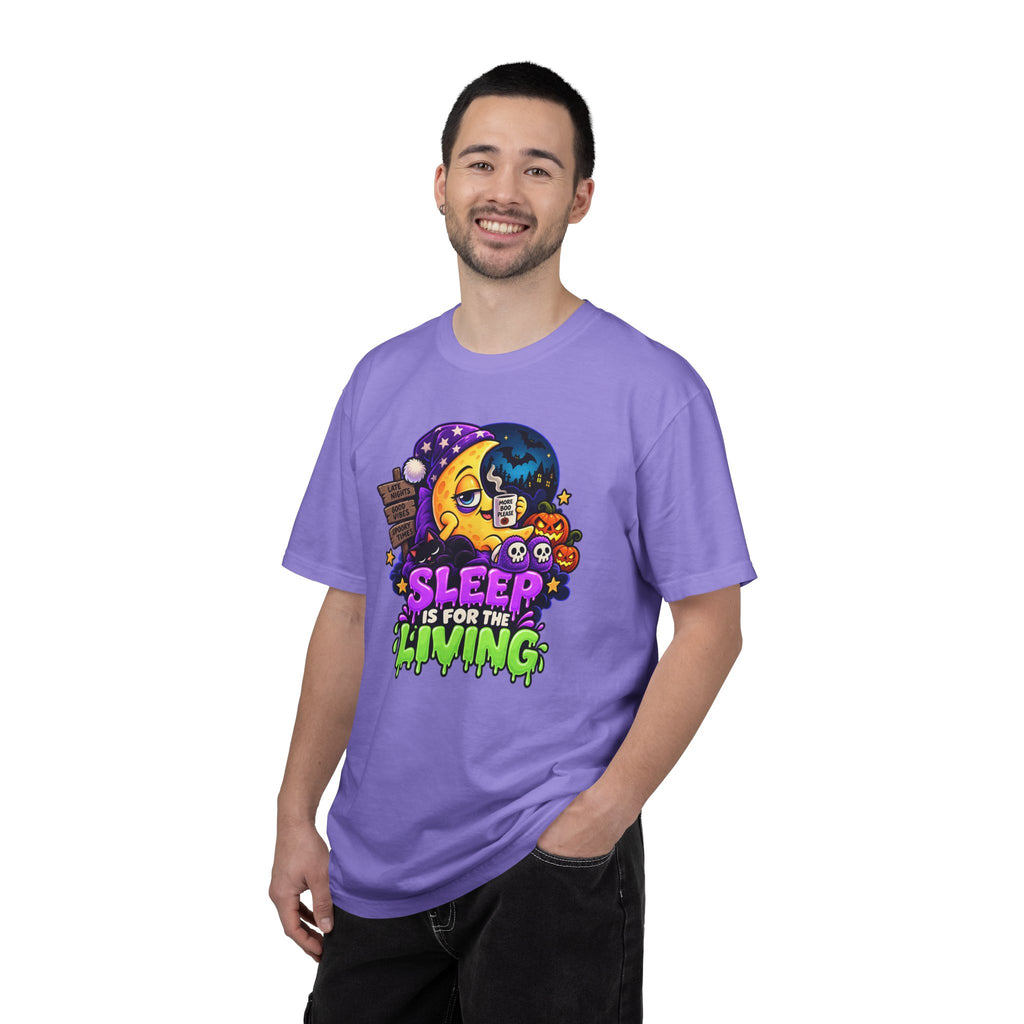 Sleep Is for the Living – Funny Halloween Moon T-Shirt