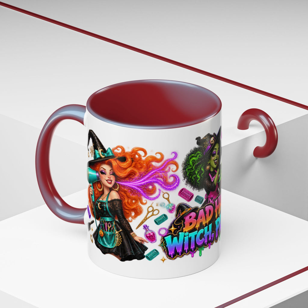 Bad Hair Witch Please Halloween Hairstylist White Mug
