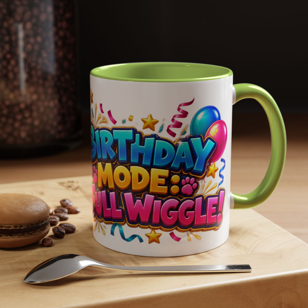 Birthday Mode Full Wiggle Corgi White Mug