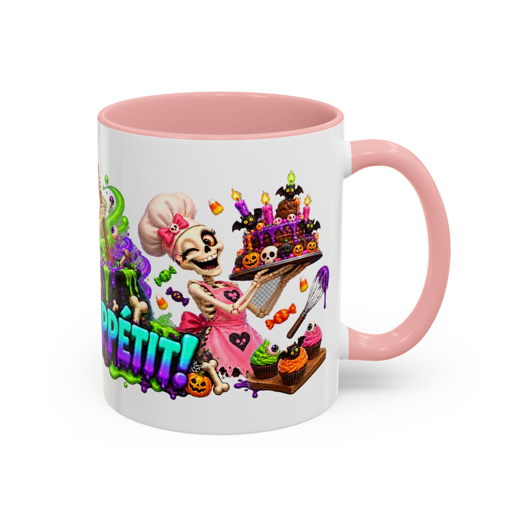 Bone Appetit Skeleton Chefs Halloween White Mug