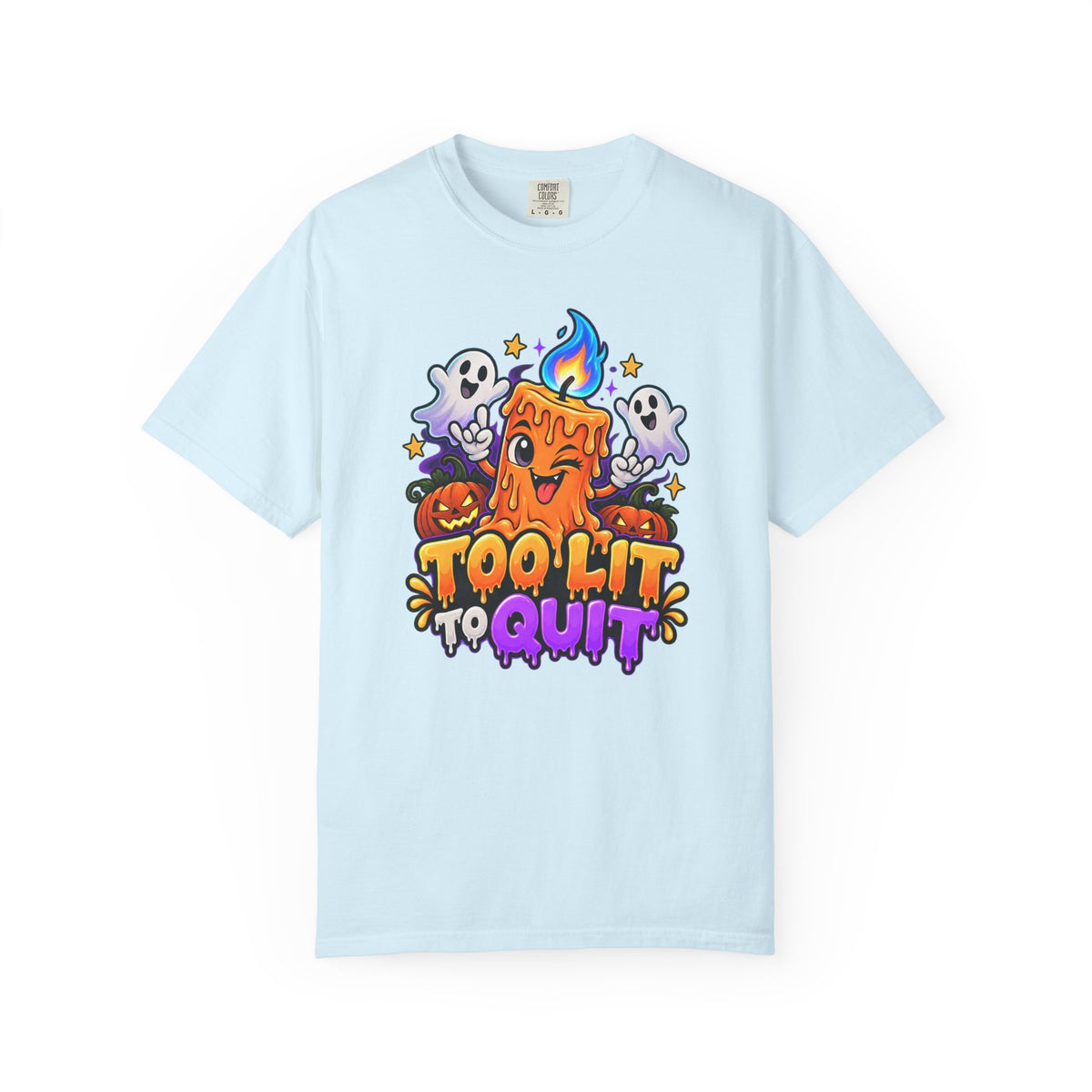 Too Lit to Quit – Funny Halloween Candle T-Shirt