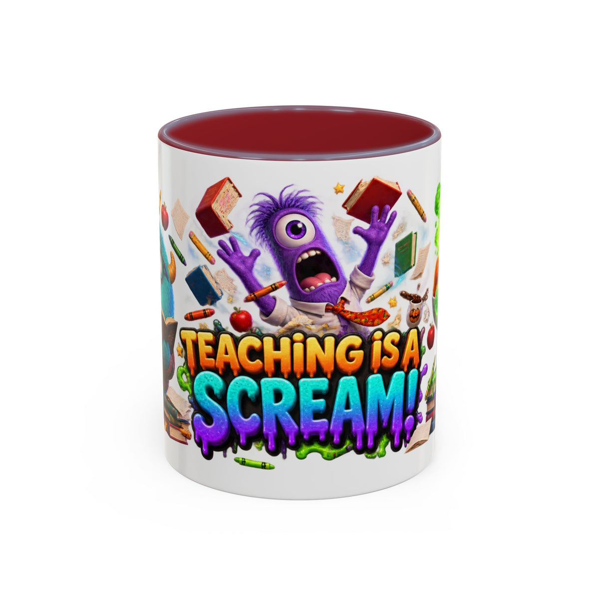 Teaching Is a Scream Monster Teacher Halloween White Mug