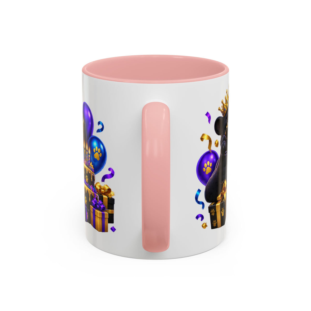 Black Panther Happy Birthday Mug – Purple Blue & Gold Birthday Gift – FestoraShop White Coffee Mug