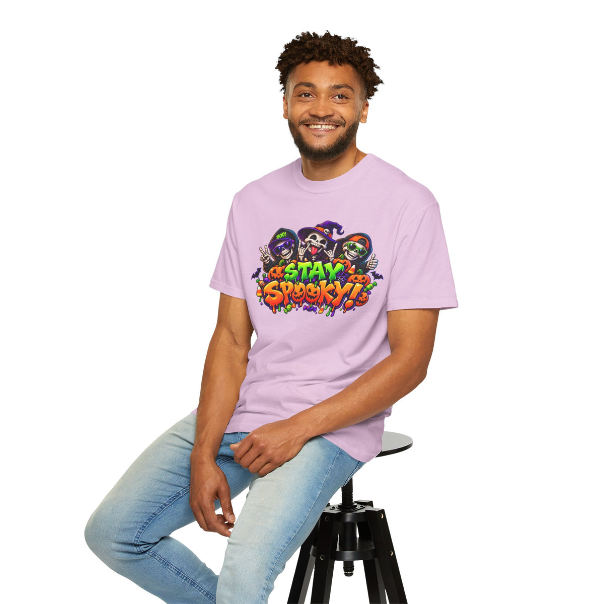 Stay Spooky Halloween T-Shirt – Funny Skeleton Crew Colorful Graphic Tee