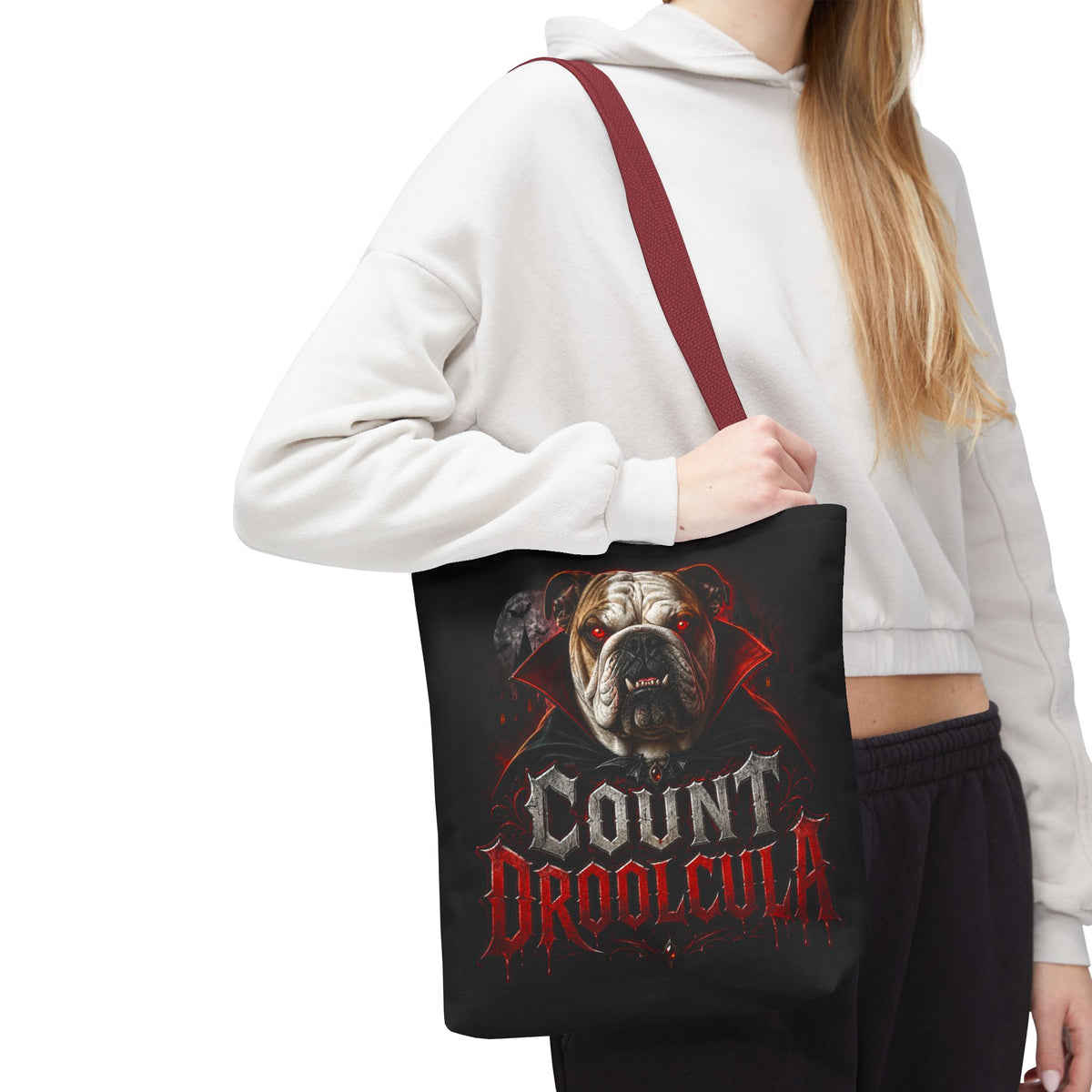 Count Droolcula Tote Bag — Halloween Bulldog Vampire Tote