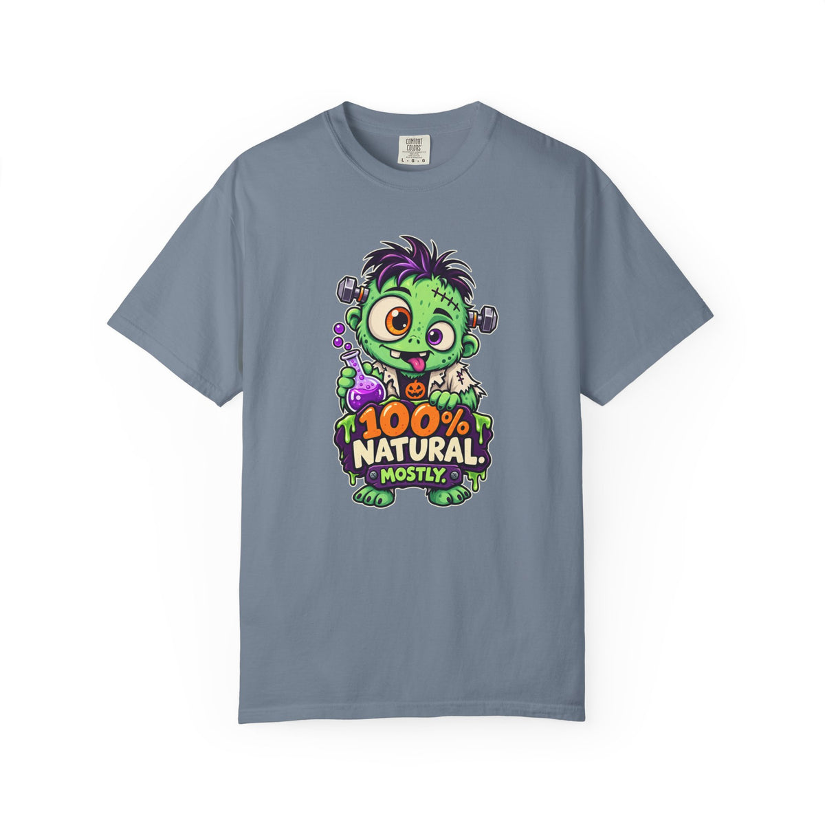 100% Natural. Mostly. – Cute Halloween Lab Monster T-Shirt
