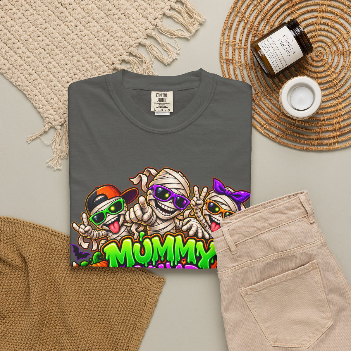 Mummy Squad For Life Halloween T-Shirt – Funny Colorful Mummy Graphic Tee