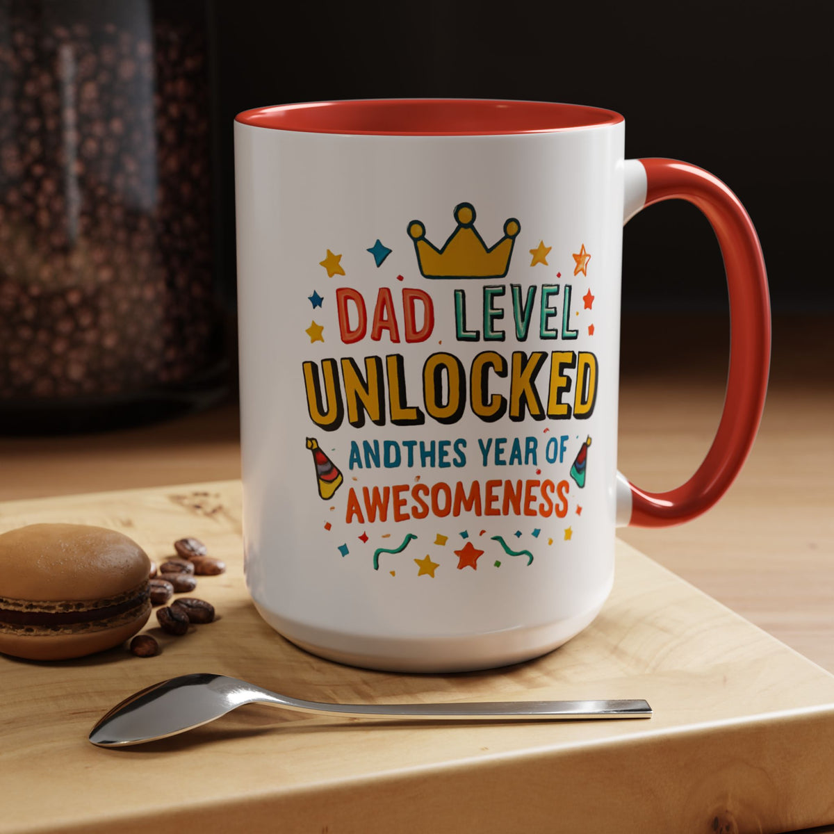 Dad Level Unlocked Coffee Mug – Funny Father’s Day 11/15oz Accent Mug