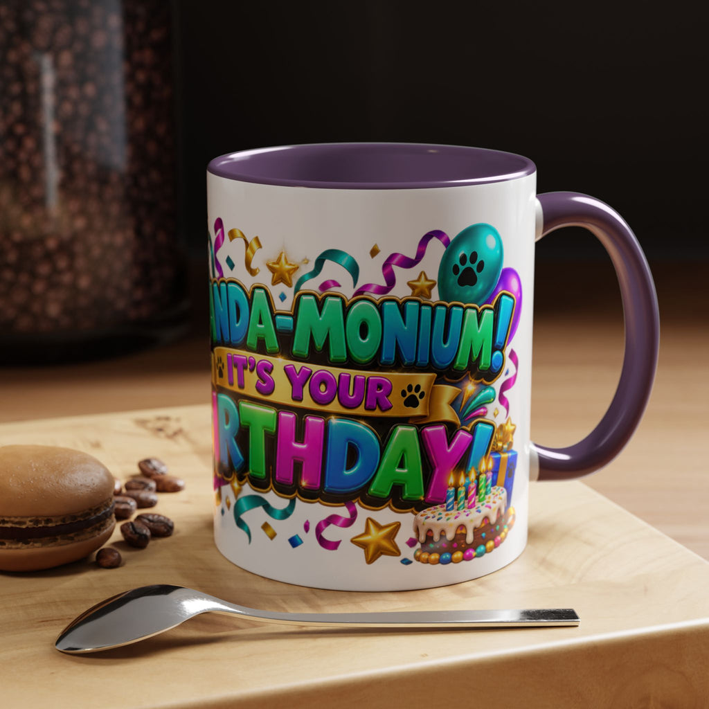 Panda-Monium! It’s Your Birthday White Mug – Cute Panda Birthday Cup, Colorful Fun Party Gift