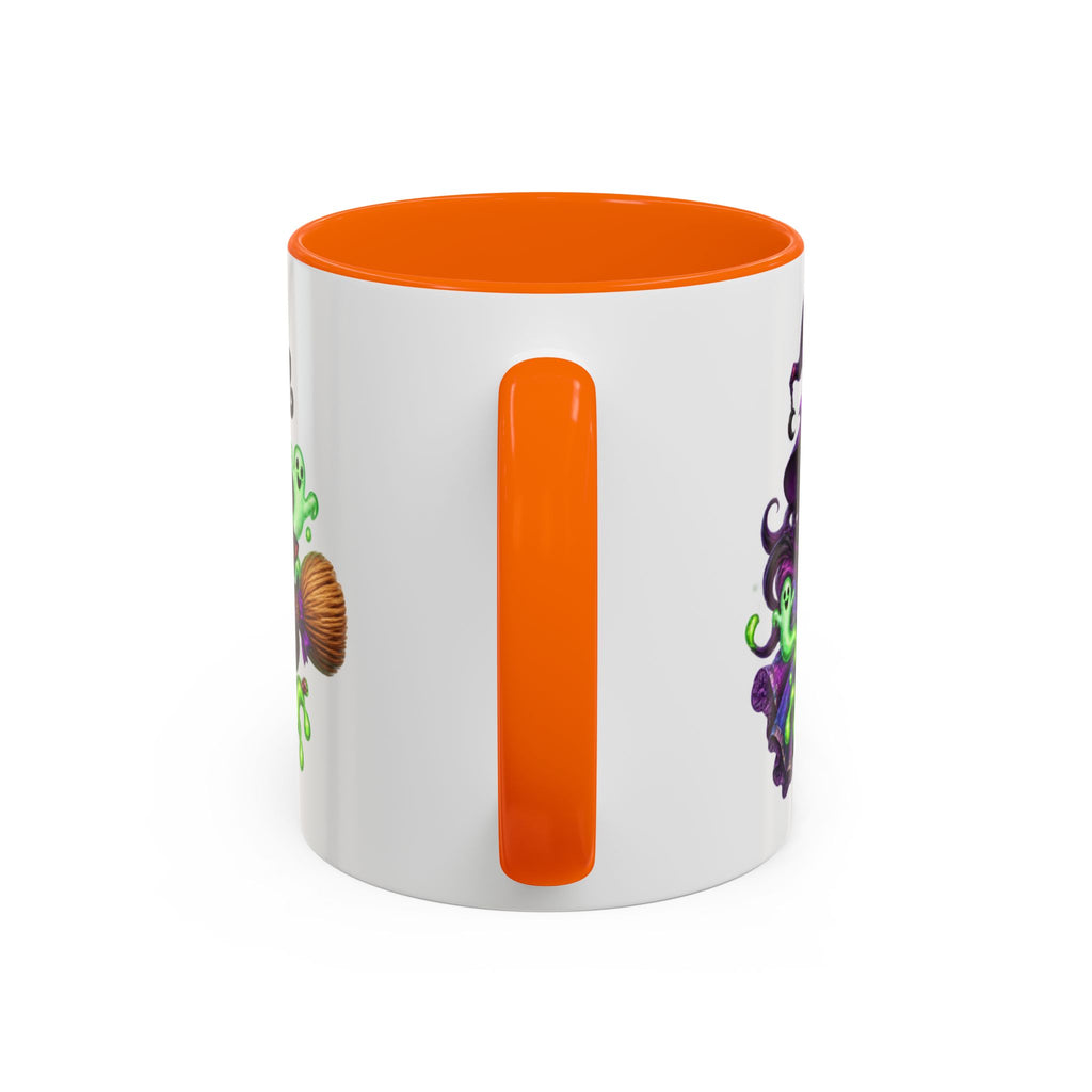 Brewing Up Trouble Witches Halloween White Mug