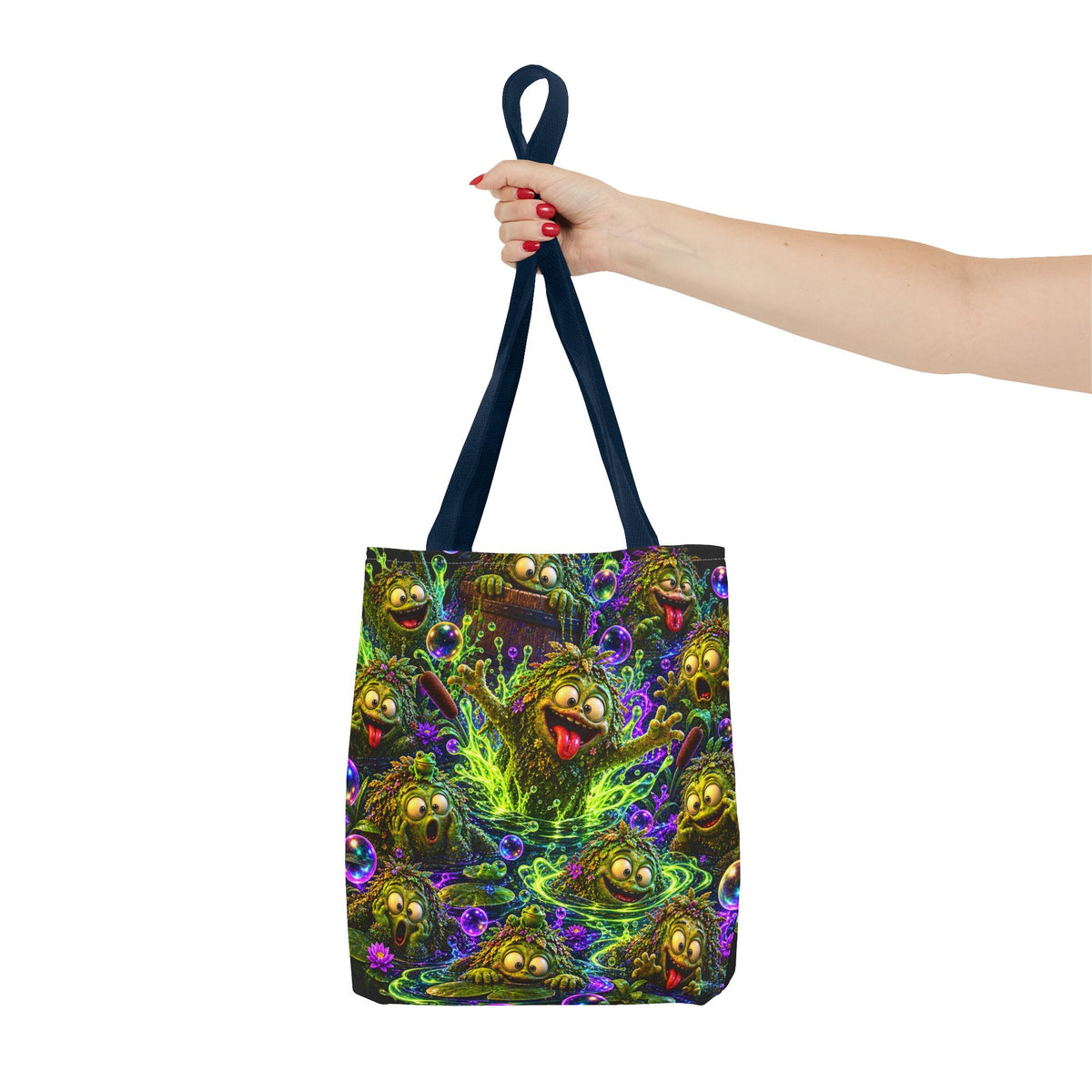 Cosmic Jellyfish Tote Bag – Neon Deep-Sea Galaxy Beach Tote