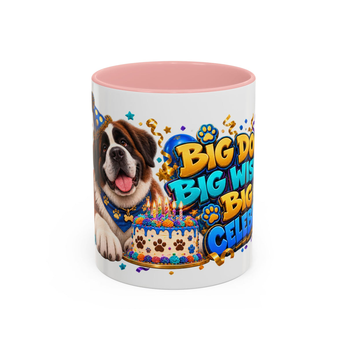 Big Dog Big Wishes Saint Bernard Birthday White Mug