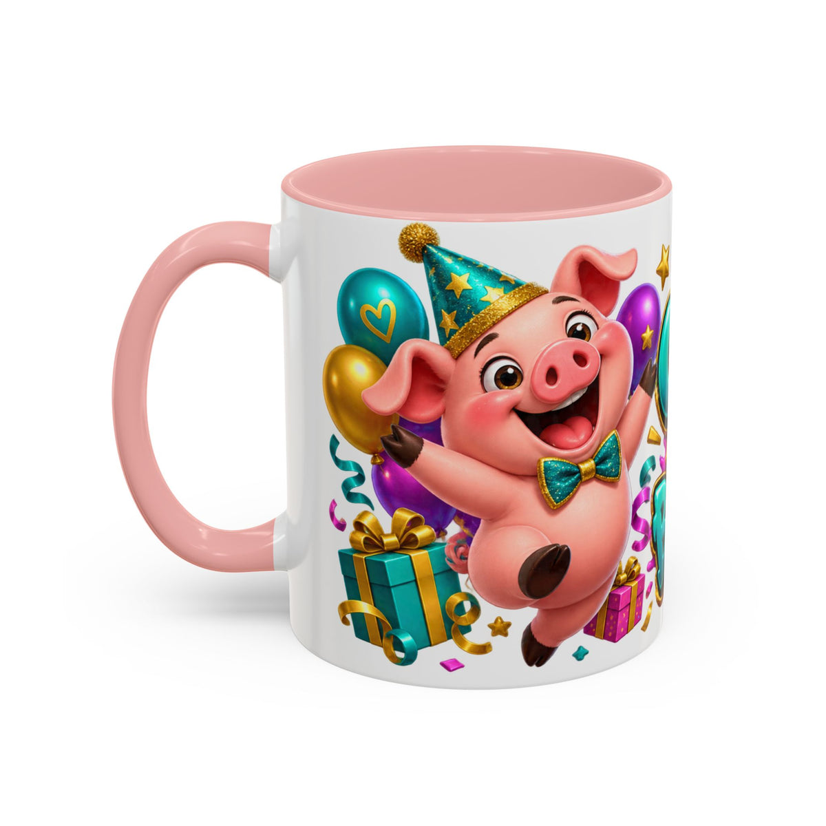 Oink! It’s Your Birthday White Mug – Cute Pig Birthday Cup, Colorful Funny Party Gift