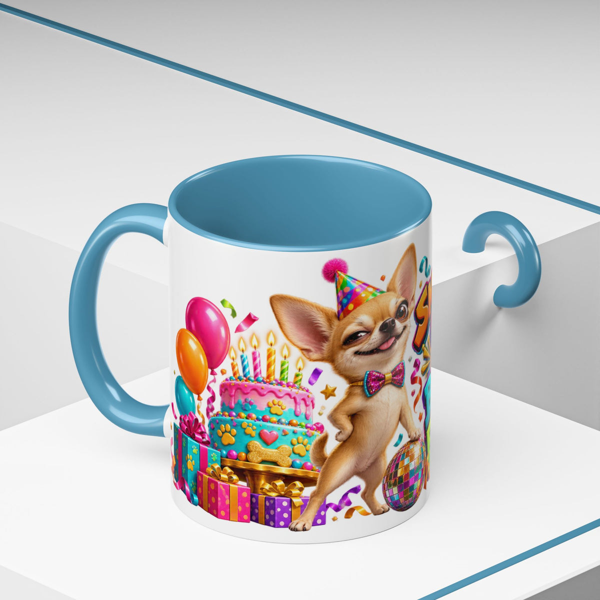 Small Dog Big Birthday Energy Chihuahua White Mug