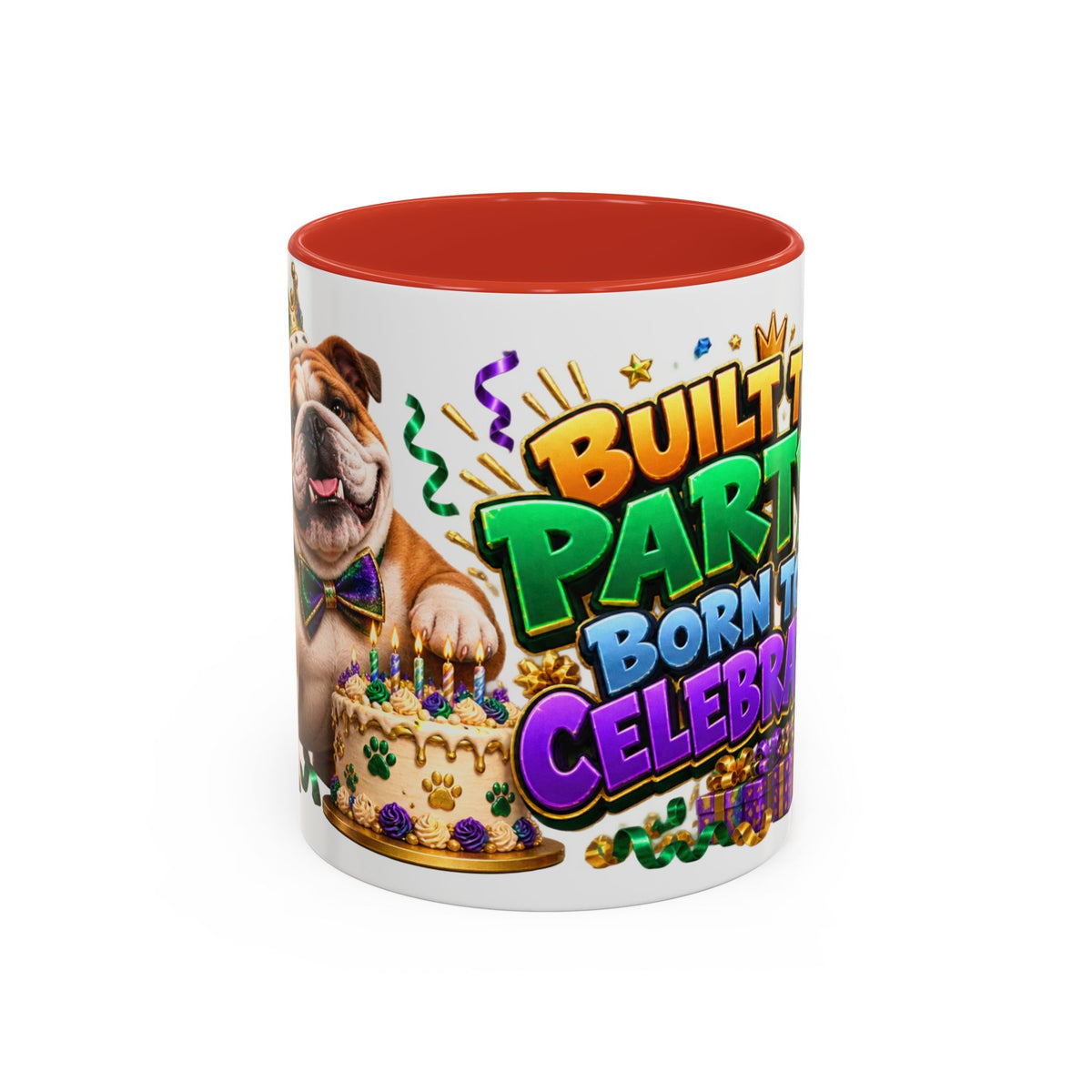 Built to Party English Bulldog Birthday White Mug