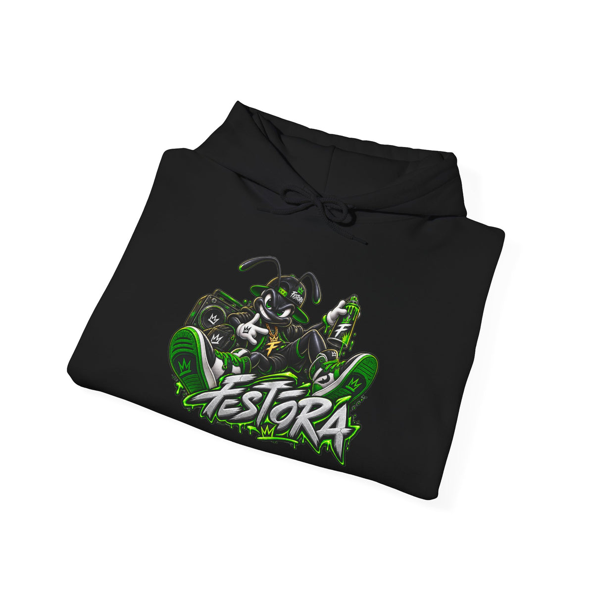 Festora Ant Streetwear Hoodie - Bold Graffiti Mascot Pullover